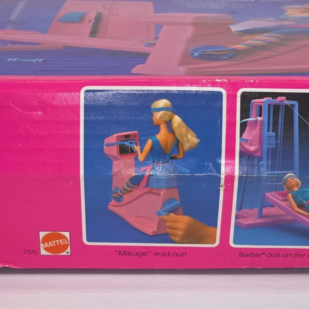 VTG Mattel 1984 Barbie Workout Center Retail BOX ONLY Display‎ Collection Flawed